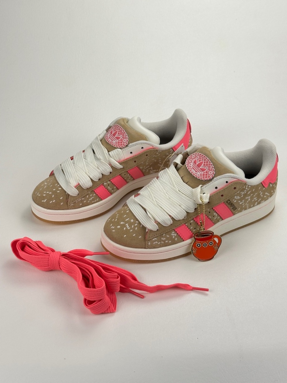 Adidas Campus 00s Double W Pink Tan Speckled Womens 7.5 New